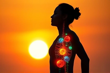 Symbolic representation of energy and B vitamins revitalizing a person.