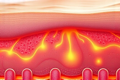 Healthy skin structure with collagen illustration