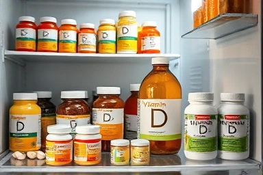 Vitamin D supplements stored correctly for maximum efficacy.