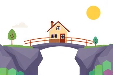 Bridge symbolizing a loan connecting dreams to homeownership