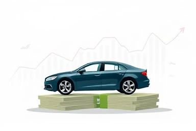 Car transforming into cash symbolizing loan benefits