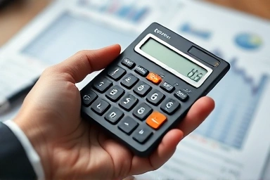 Financial calculator showing interest rate reduction graph