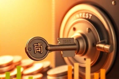 Key symbolizing credit unlocking financial savings