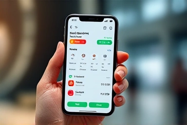 Smartphone banking app showing currency savings