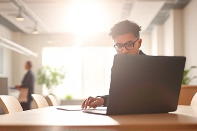 Freelancer working, optimistic, clear path forward