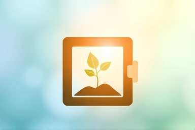 Financial growth symbolized by a plant in a digital wallet.
