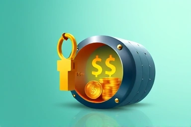 Golden key unlocking financial opportunity and wealth