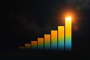 Abstract growth bars symbolizing financial success
