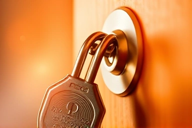 Key fitting into a lock, symbolizing access to a loan.