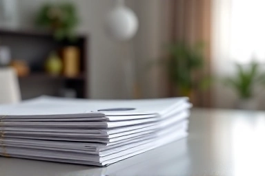 Official mortgage loan documents on a desk.