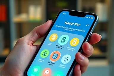 Smartphone with Naver Pay app, financial rewards, smart spending