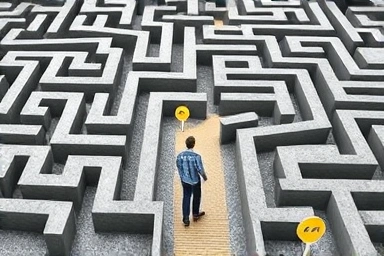 Navigating financial maze with clear path markers.