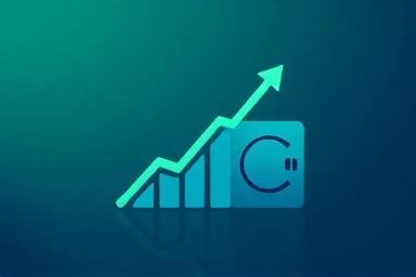 Symbolic financial growth and stability, upward trend graph, secure vault