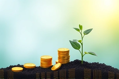 Abstract visualization of financial growth and steady returns.