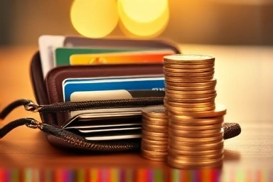 Wallet full of cards, representing financial savings and smart spending.