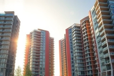 Modern apartment complex symbolizing trust and stability.