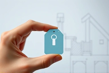 Digital key symbolizing access to a new home through subscription