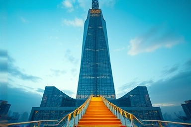 Symbolic skyscraper representing dream home and successful apartment subscription