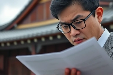 Anxious person reviewing Korean lease renewal contract.