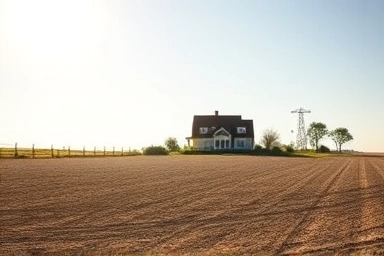 Land transformation from field to developed plot