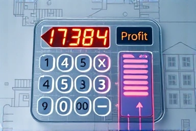 Transparent calculator showing profit calculation for real estate