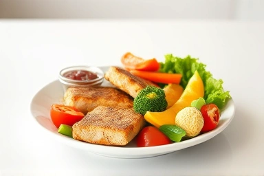 Balanced meal for a healthy diet