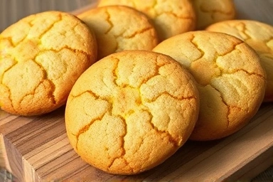 Delicious sugar-free allulose cookies on a wooden board.