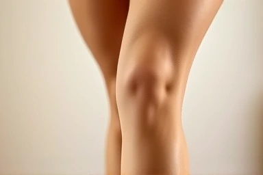 Toned calf muscle, relaxation, natural lighting, well-being