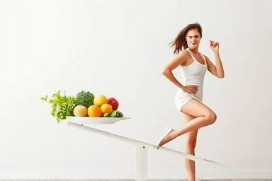 Balanced scale symbolizing health and weight management.