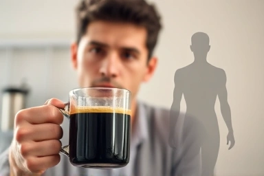 Person considering black coffee for weight loss benefits