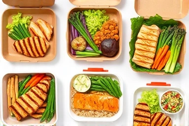 Assortment of healthy delivery food options for weight loss
