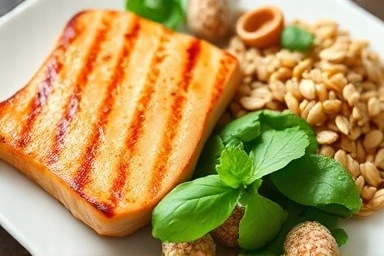 Nutritious meal plate symbolizing hair health