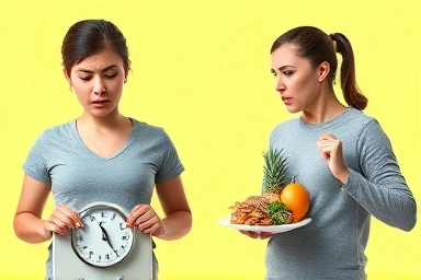 Person overcoming diet plateau with healthy food.