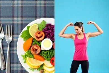 Balanced diet and exercise for breaking diet plateau.