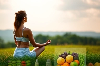 Person finding peace through meditation and healthy habits