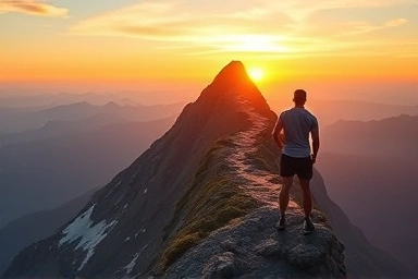 Symbolic image of overcoming fitness plateaus and achieving growth.