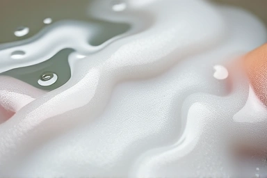 Close-up of warm, steaming water in a foot bath.