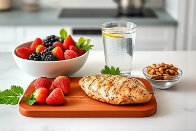 Healthy food spread for upper body slimming diet