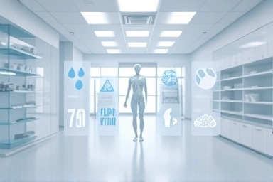 Abstract representation of body composition analysis elements.