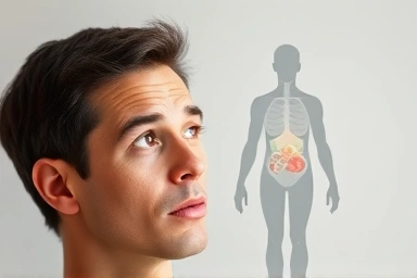 Symbolic graphic of a balanced and healthy human body.