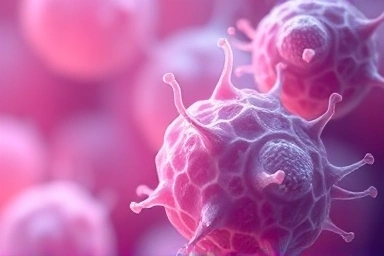 Artistic visualization of cellular autophagy and fat metabolism during sleep.