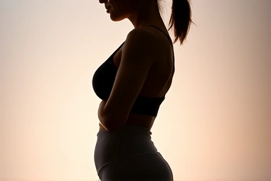 Silhouette of a person with improved posture and body line