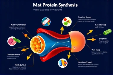 Infographic showing muscle protein synthesis after exercise.
