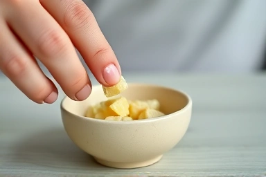 Portion control: placing food into a small bowl.