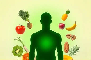 Symbolic image of healthy eating and internal wellness