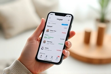 Smartphone screen with a financial budgeting app, symbolizing smart money management.