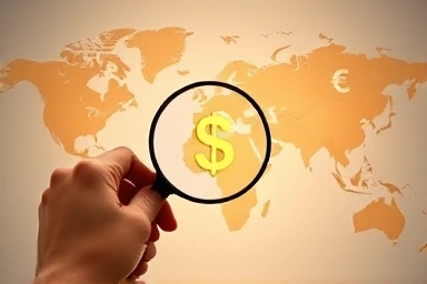 Finding cheap flights with a magnifying glass and map.