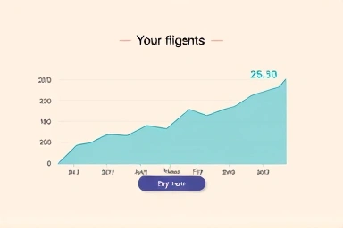 Flight price graph and booking interface for smart travel.