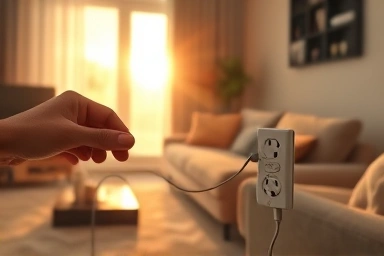 Smart power strip, unplugging device, saving electricity, cozy home