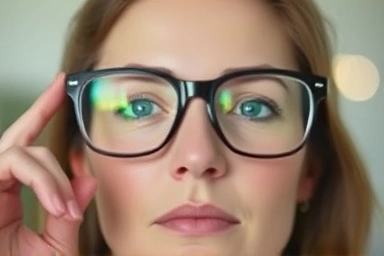 Person experiencing clear vision and financial relief.